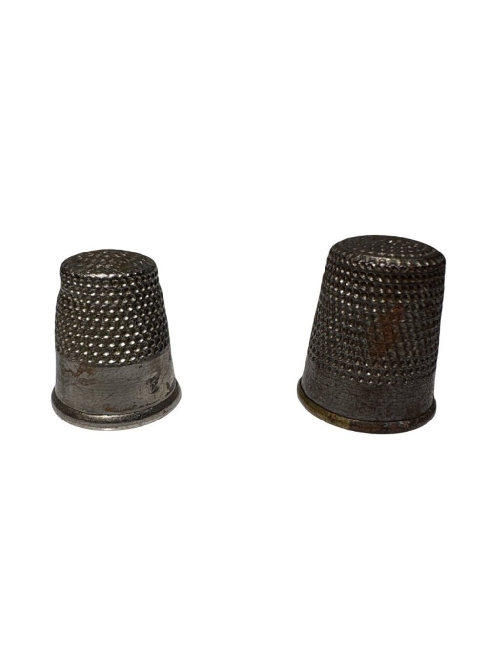 Vintage Metal Sewing Thimbles Size 2 & 3 Collectible Handcrafted Tools
